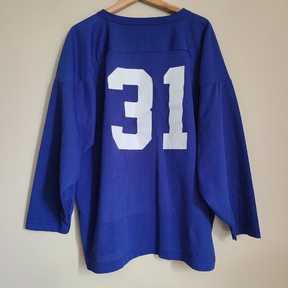 Vintage Labatt's Blue Hockey Jersey XLarge V Neck Wide Sleeve Shirt - Picture 5 of 11